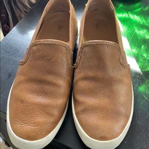Frye brown slip on sneakers